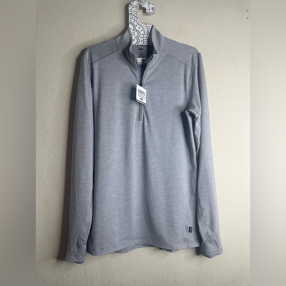 REI co op mid weight base layer half zip alloy gray heather size small - Picture 1 of 5